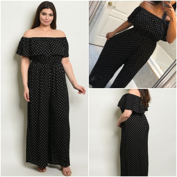 Trend Setter Diva Boutique Pants - Last 1! 1X, 2X & 3X OFF SHOULDER JUMPSUIT